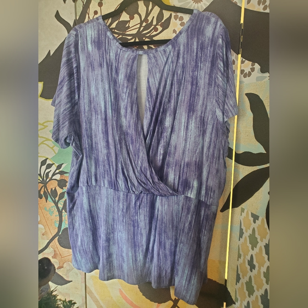 QVC UK Flowy Purple Shirt Size 1X